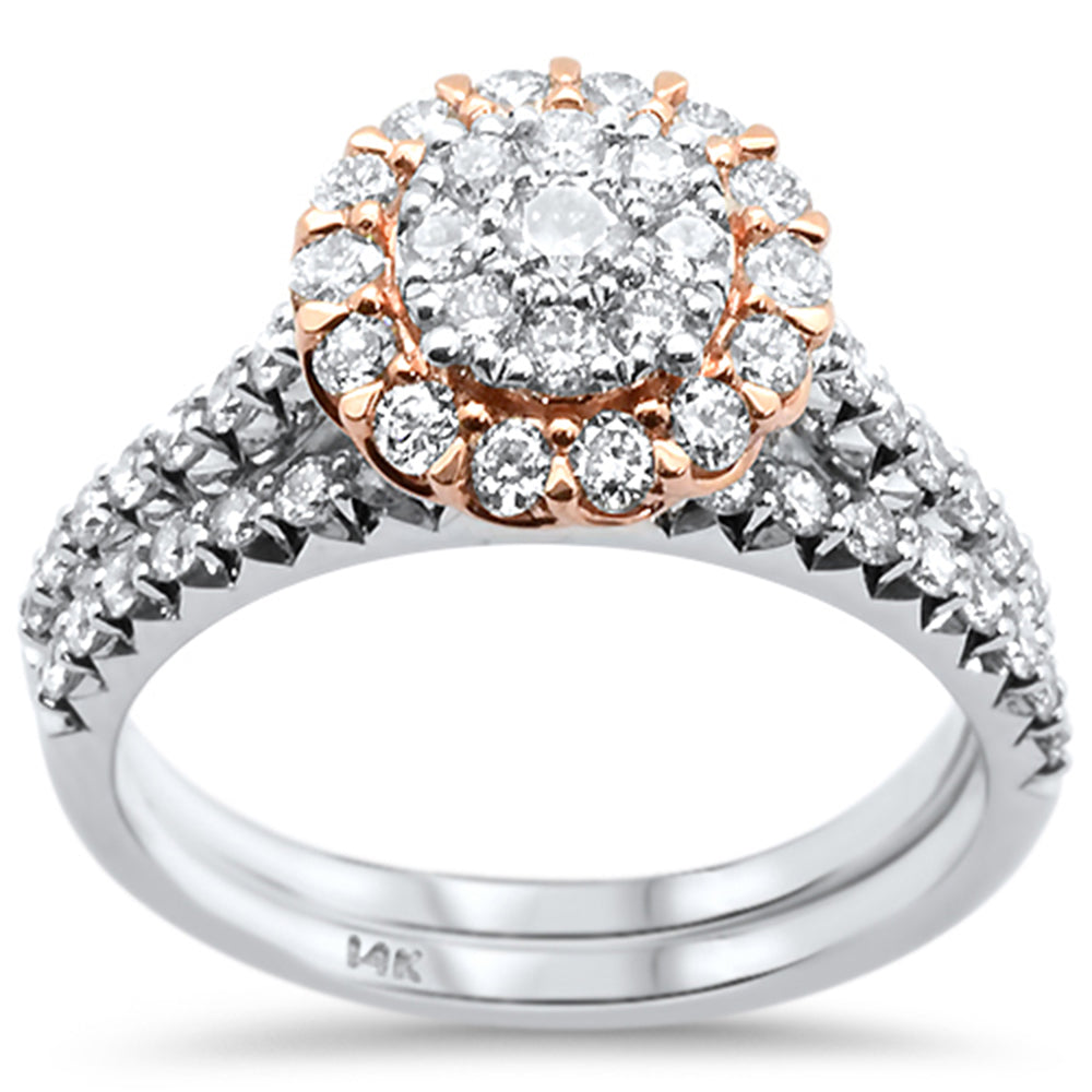 ''SPECIAL! 1.01ct 14k Two Tone Gold Round DIAMOND Engagement Ring Bridal Set Size 6.5''