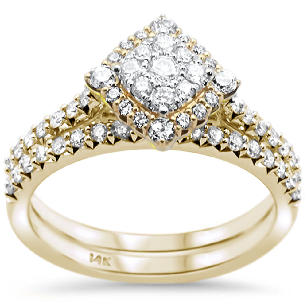 ''SPECIAL! .75ct G SI 14K Yellow GOLD Diamond Engagement Bridal Set Size 6.5''