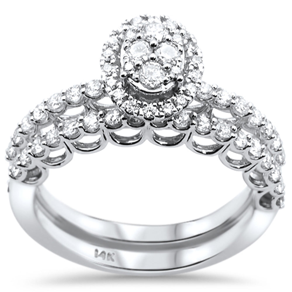 ''SPECIAL!.74ct 14k White Gold Round DIAMOND Engagement Ring Bridal Set Size 6.5''