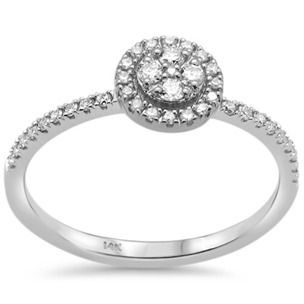.25ct F SI 14K White GOLD Round Diamond Solitaire Engagement Ring Size 6.5