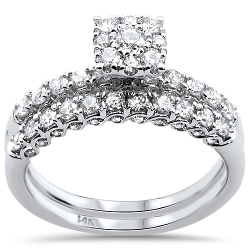 ''SPECIAL!1.0ct 14k White Gold Round DIAMOND Engagement Ring Bridal Set Size 6.5''