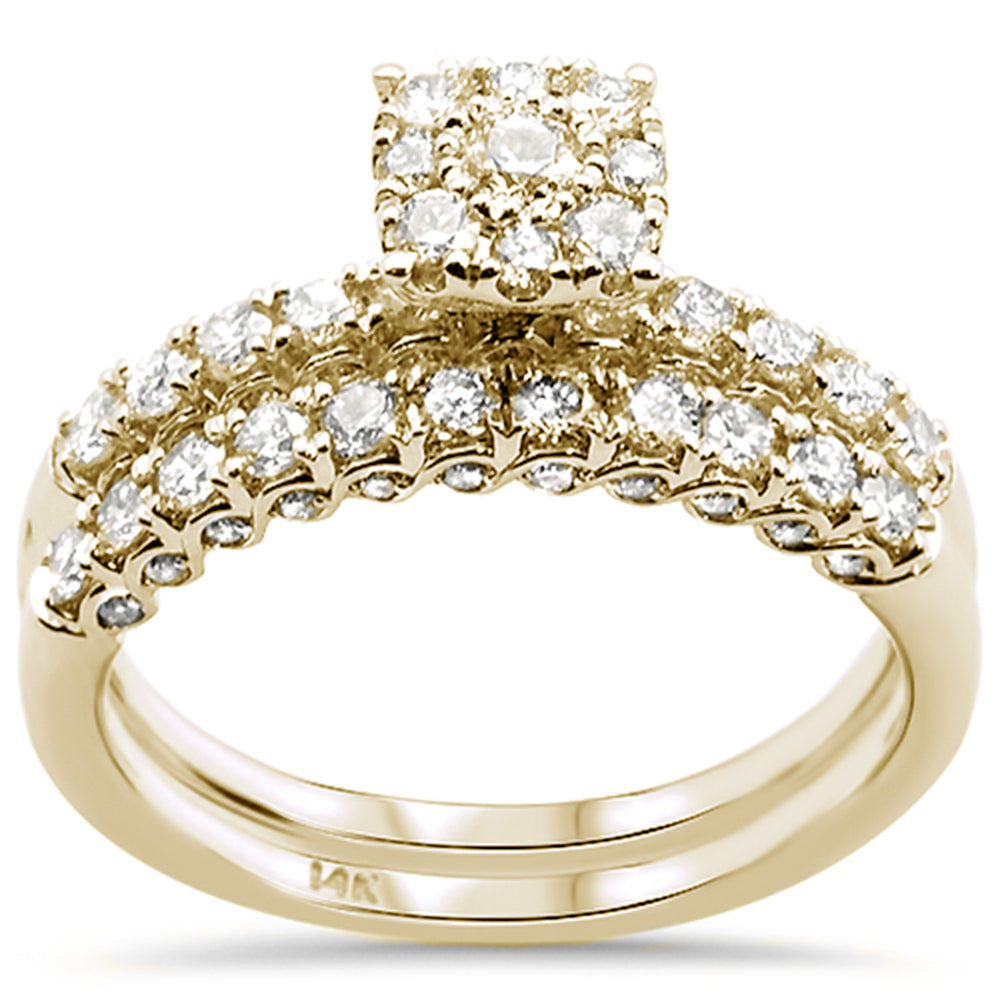 ''SPECIAL!.99ct 14k Yellow Gold Round Diamond Engagement RING Bridal Set Size 6.5''