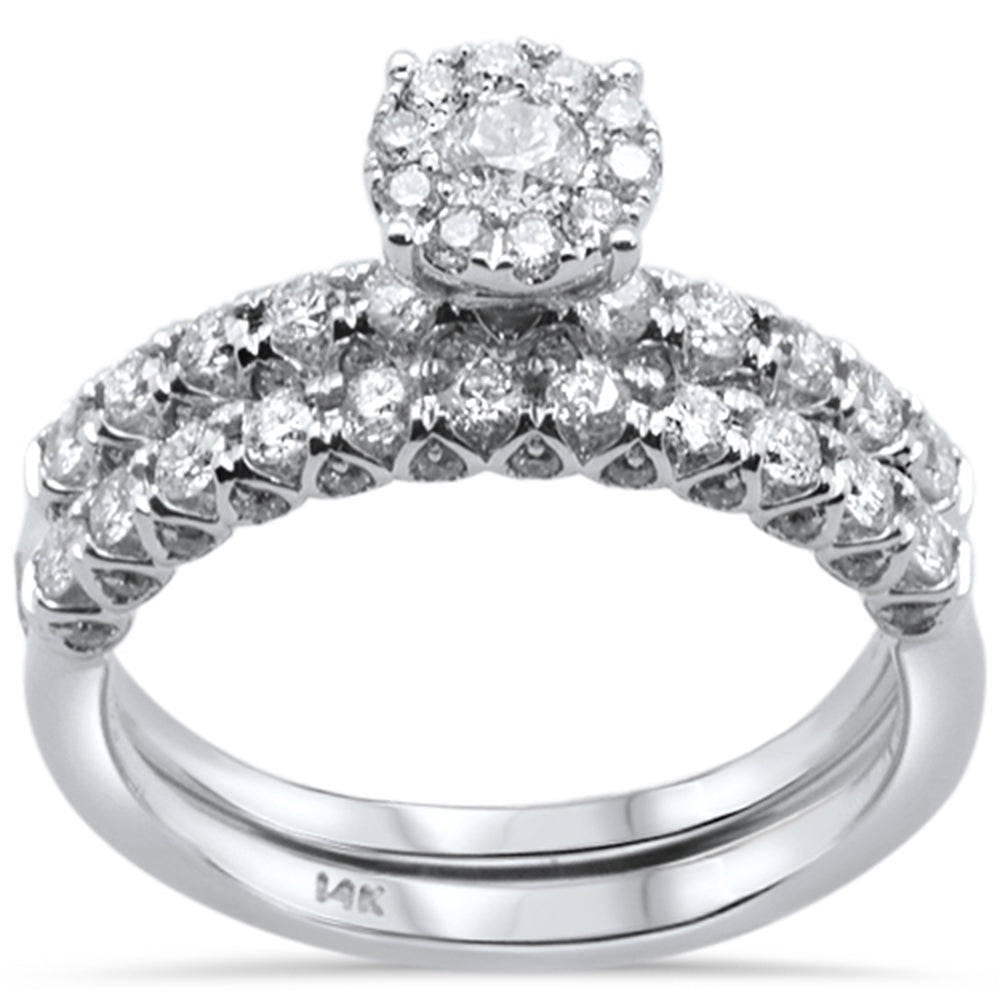 ''SPECIAL! 1.00ct 14k White Gold Round Diamond Engagement RING Bridal Set Size 6.5''