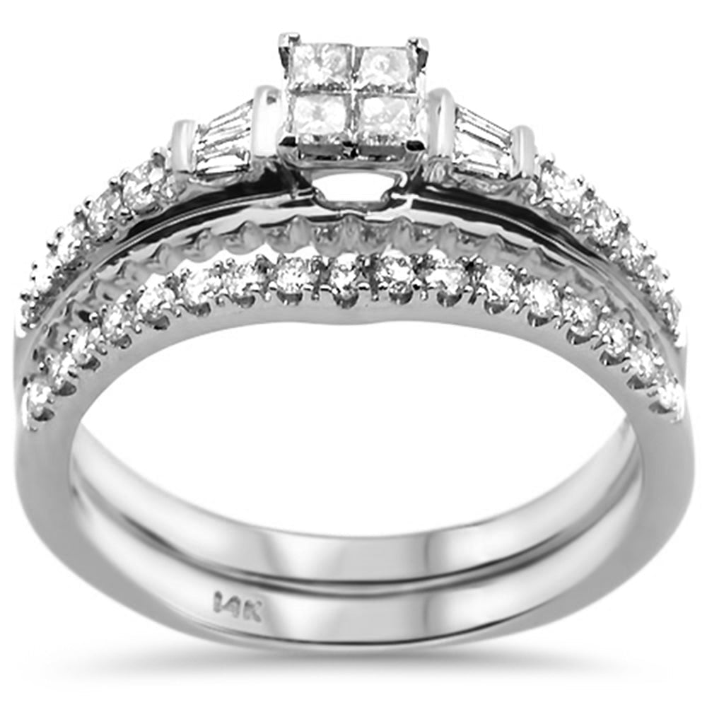 ''SPECIAL!.48CT G SI 14k White Gold Princess DIAMOND Engagement Ring Bridal Set Size 6.5''