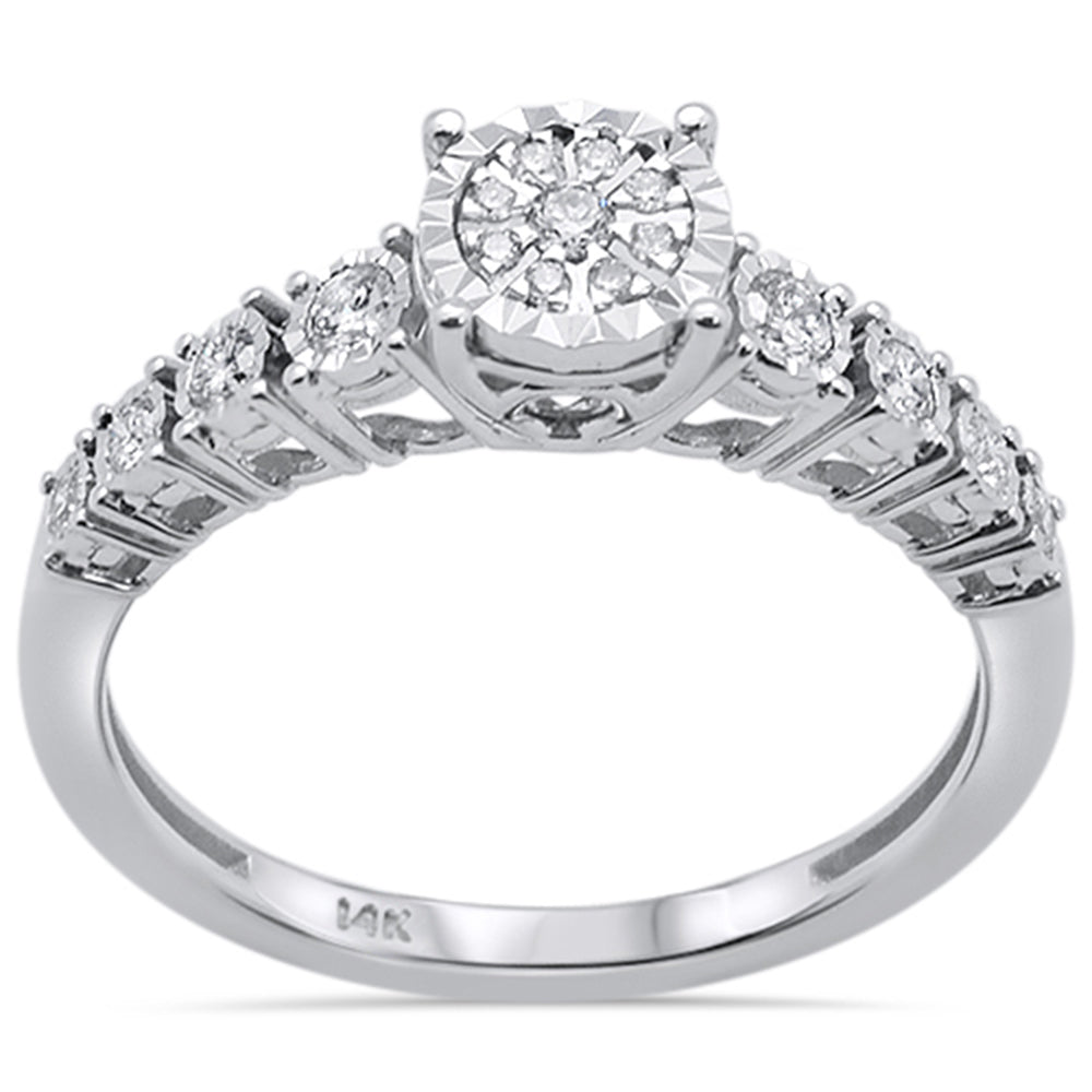 ''SPECIAL! .23ct 14k White GOLD Diamond Miracle Illusion Engagement Ring Size 6.5''