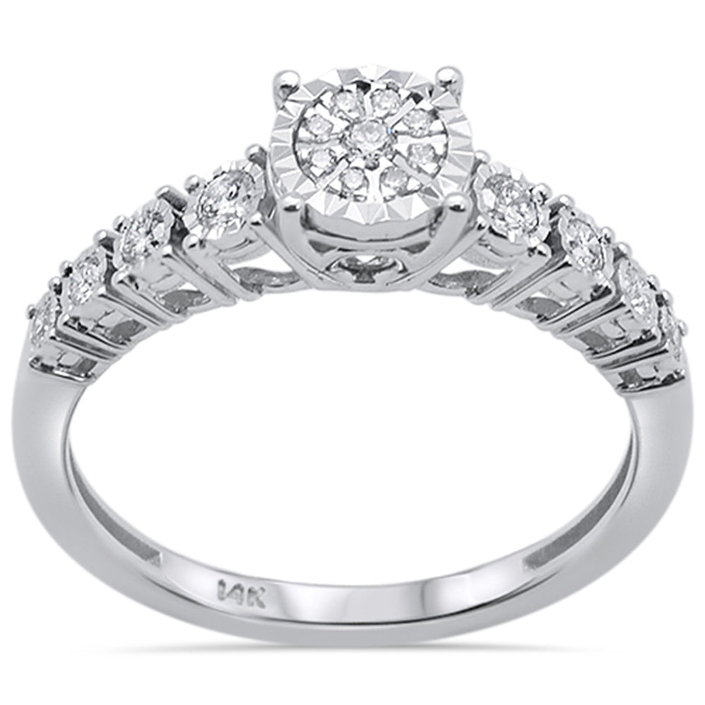 ''SPECIAL! .23ct 14k White Gold DIAMOND Miracle Illusion Engagement Ring Size 6.5''