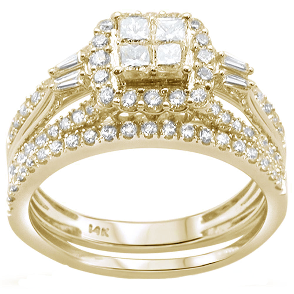 ''SPECIAL! .99ct 14k Yellow GOLD Diamond Engagement Ring Bridal Set Size 6.5''