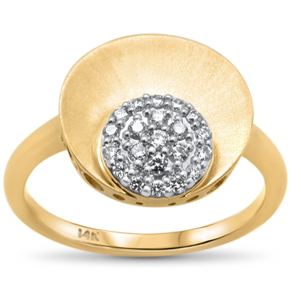 ''SPECIAL! .19ct 14k Yellow Gold Modern Trendy Satin Finish DIAMOND Ring Size 6.5''