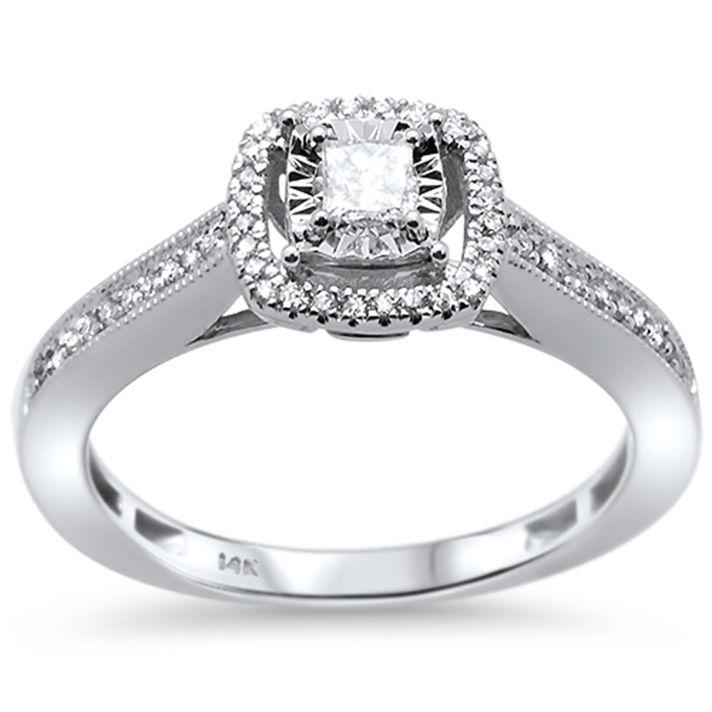 ''SPECIAL!.26ct 14k White Gold Princess Square Diamond Promise Engagement RING''