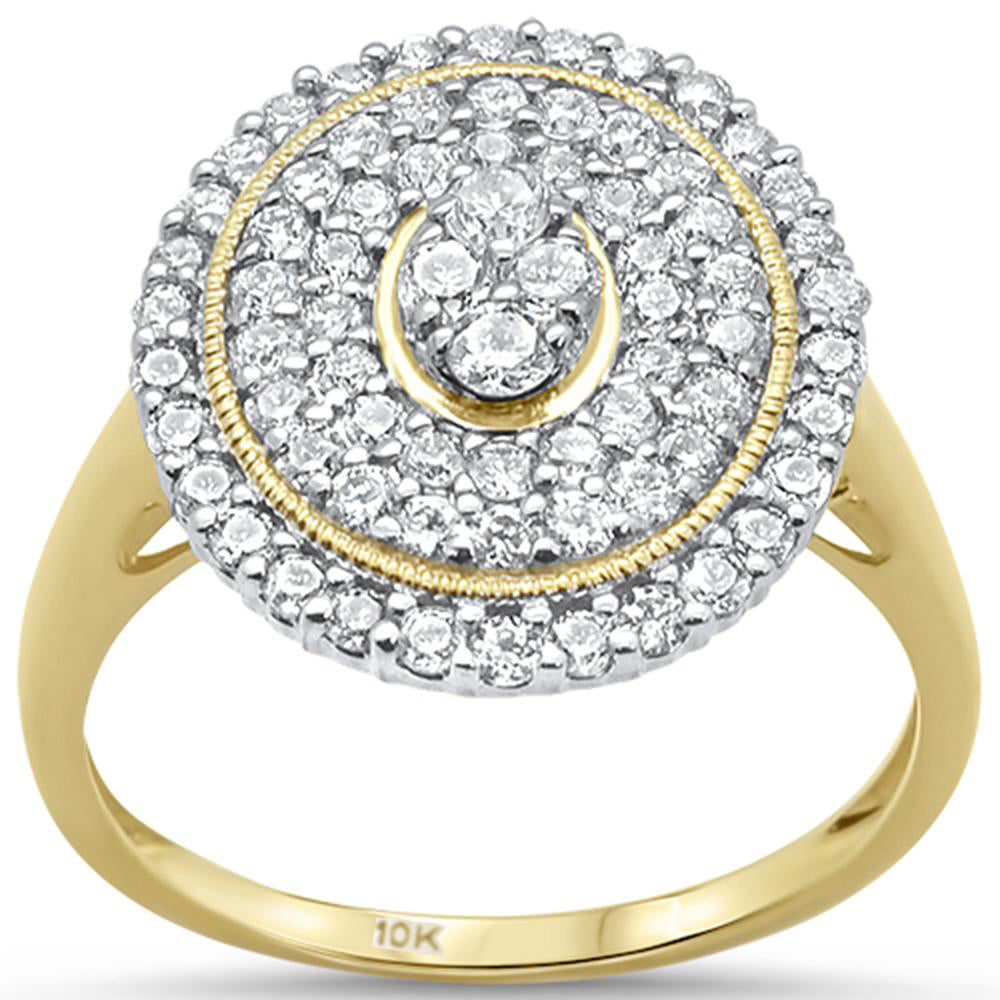 ''SPECIAL! .98ct 10k Yellow GOLD Diamond Oval Shape Cocktail Engagement Ring Size 6.5''