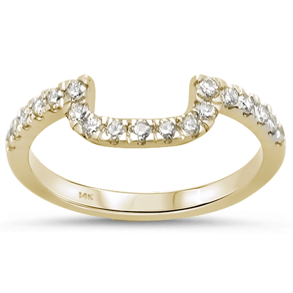 .33ct 14K Yellow GOLD Diamond Accent Wedding Band Size 6.5