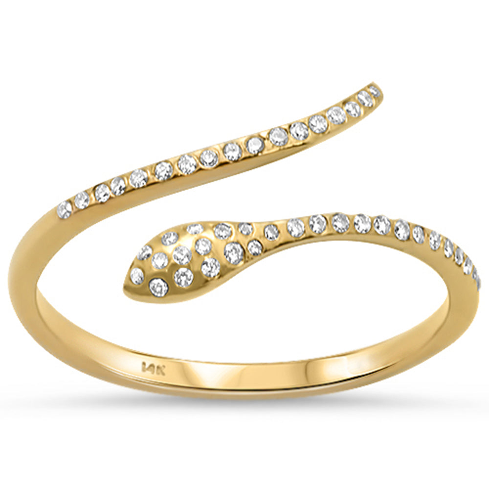 .16ct 14K Yellow GOLD Wrap around Snake Diamond Ring Size 6.5