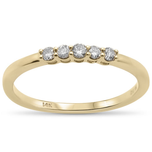 .15ct 14K Yellow Gold 5 Stone Anniversary DIAMOND Wedding Band Ring