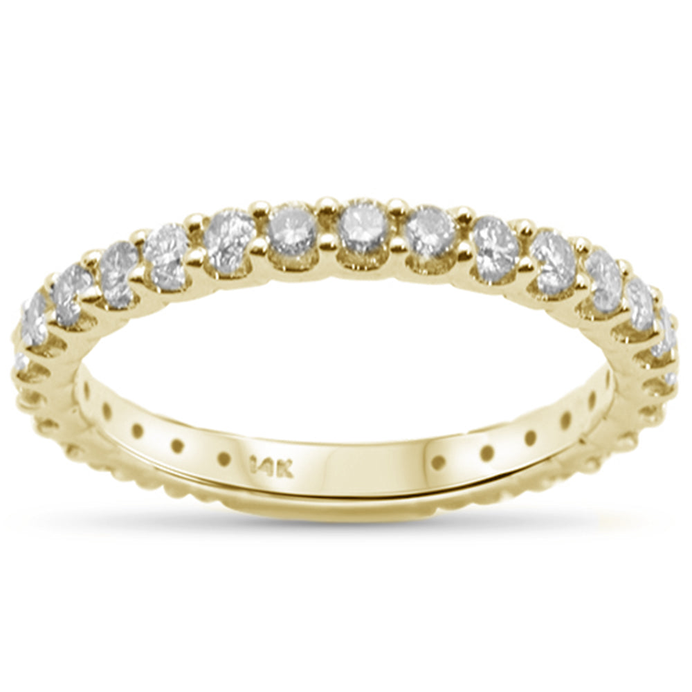 .79ct 14K Yellow GOLD Diamond Eternity Wedding Band Ring Size 6.5