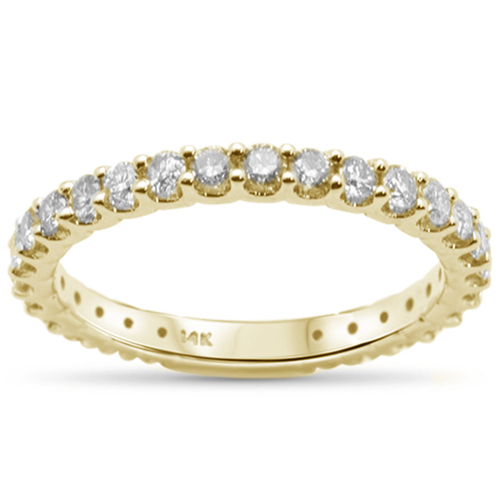 .79ct 14K Yellow Gold Diamond Eternity WEDDING Band Ring Size 6.5