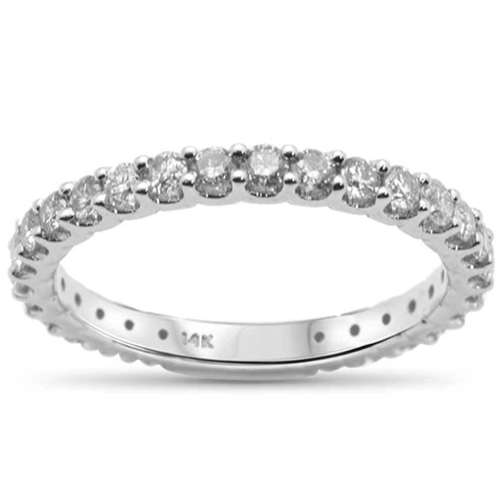 .78ct 14K White Gold DIAMOND Eternity DIAMOND Wedding Band Ring Size 6.5