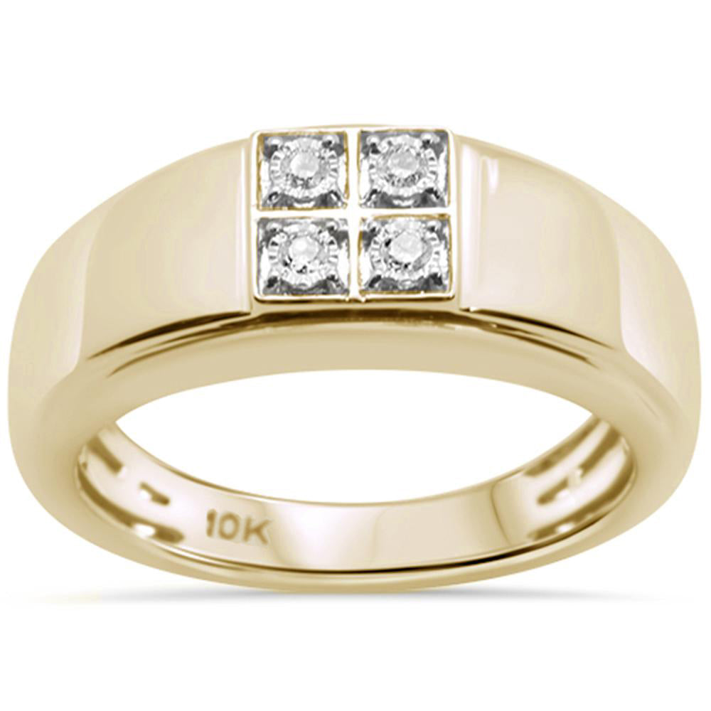 .09ct 10K Yellow GOLD Diamond Men's Ring Band Size 10