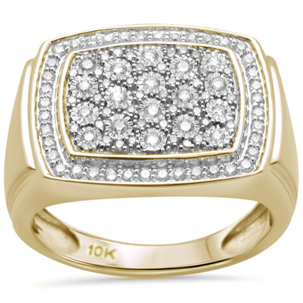 .62ct 10K Yellow GOLD Diamond Men's Ring Band Size 10