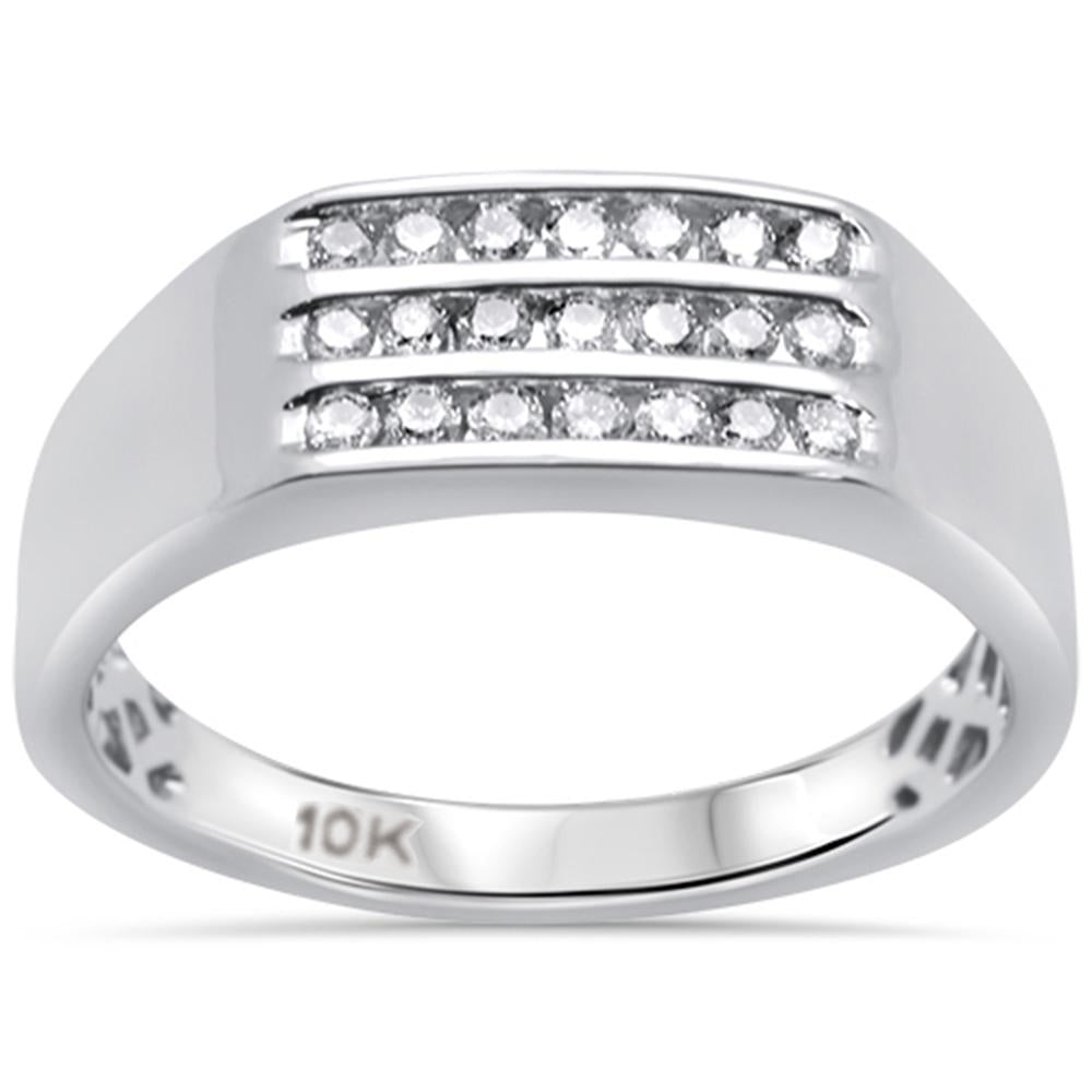 ''SPECIAL! .32ct 10K White Gold Diamond Men's RING Band Size 10''