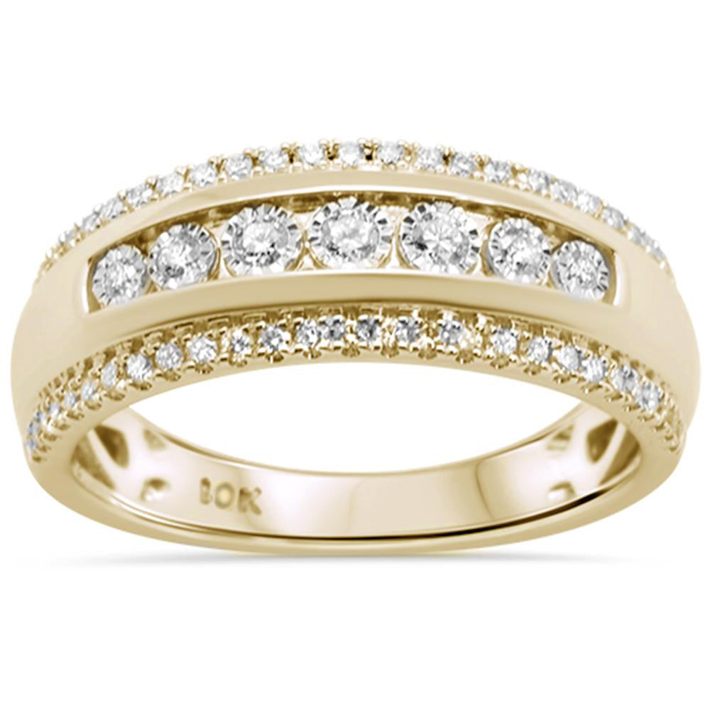 .50ct 10K Yellow GOLD Diamond Men's Wedding Ring Band Size 10