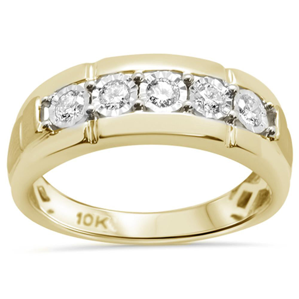 .39ct 10K Yellow GOLD Diamond Men's Ring Band Size 10