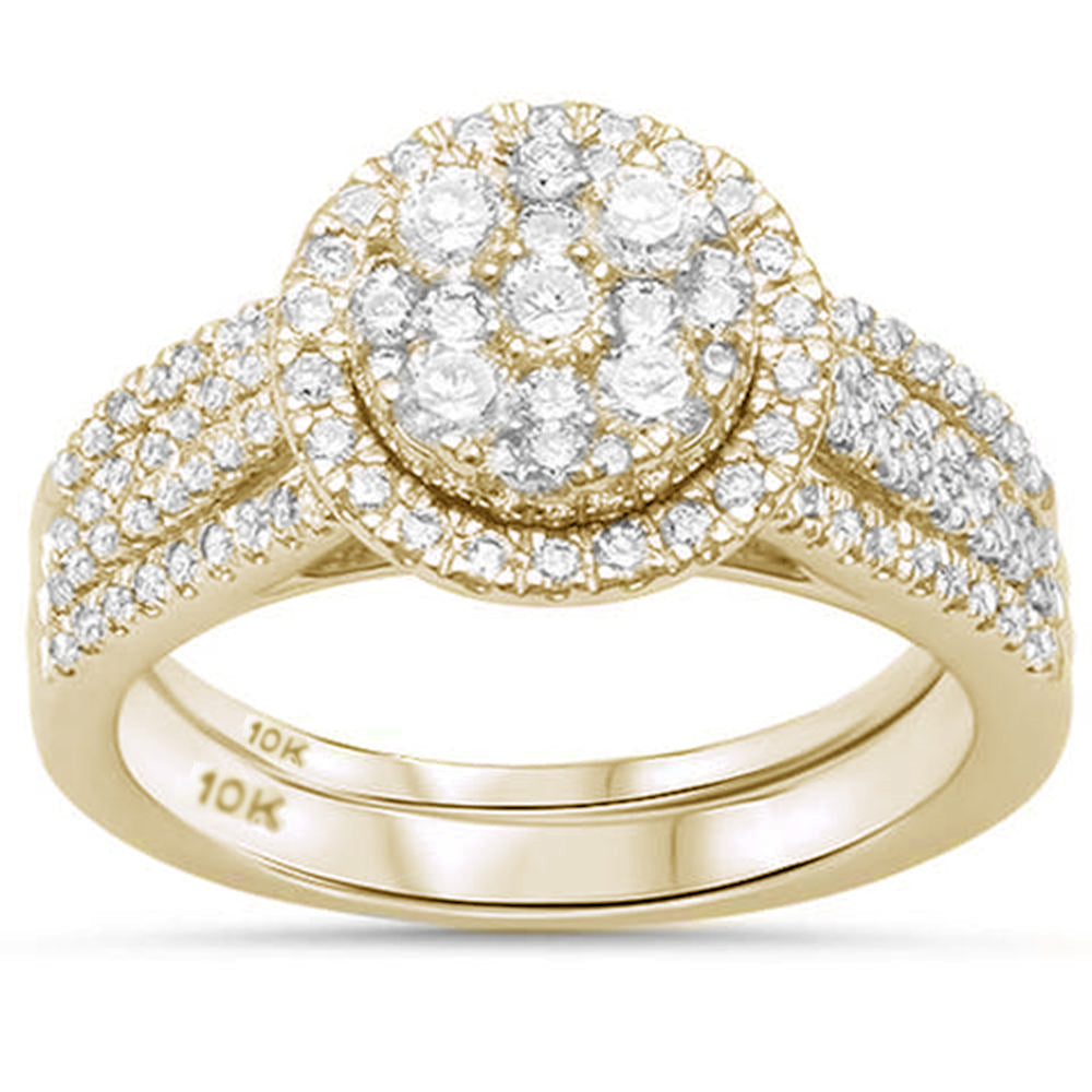 ''SPECIAL!1.03ct G SI 10K Yellow GOLD Round Diamond Engagement Bridal Ring Set Size 6.5''