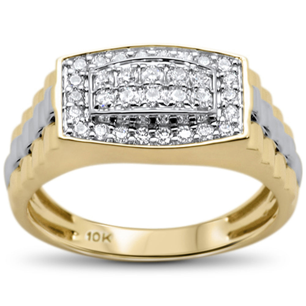 ''SPECIAL! .50ct F SI 10kt Yellow GOLD Diamond Men's Band Ring Size 10''