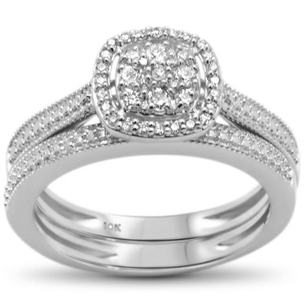 ''SPECIAL! .24ct G SI 10K White Gold Diamond Bridal Engagement RING Set Size 6.50''