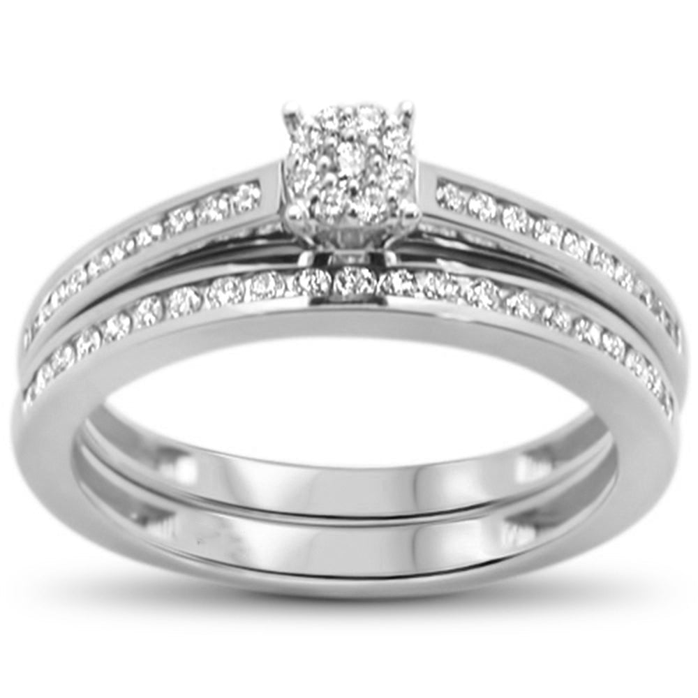 ''SPECIAL! .32ct F SI 10k White GOLD Diamond Enagement Bridal Ring Set''