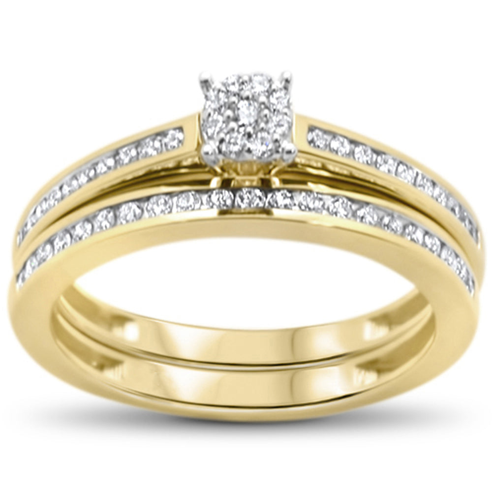 ''SPECIAL! .32ct F SI 10kt Yellow GOLD Diamond Enagement Bridal Ring Set''