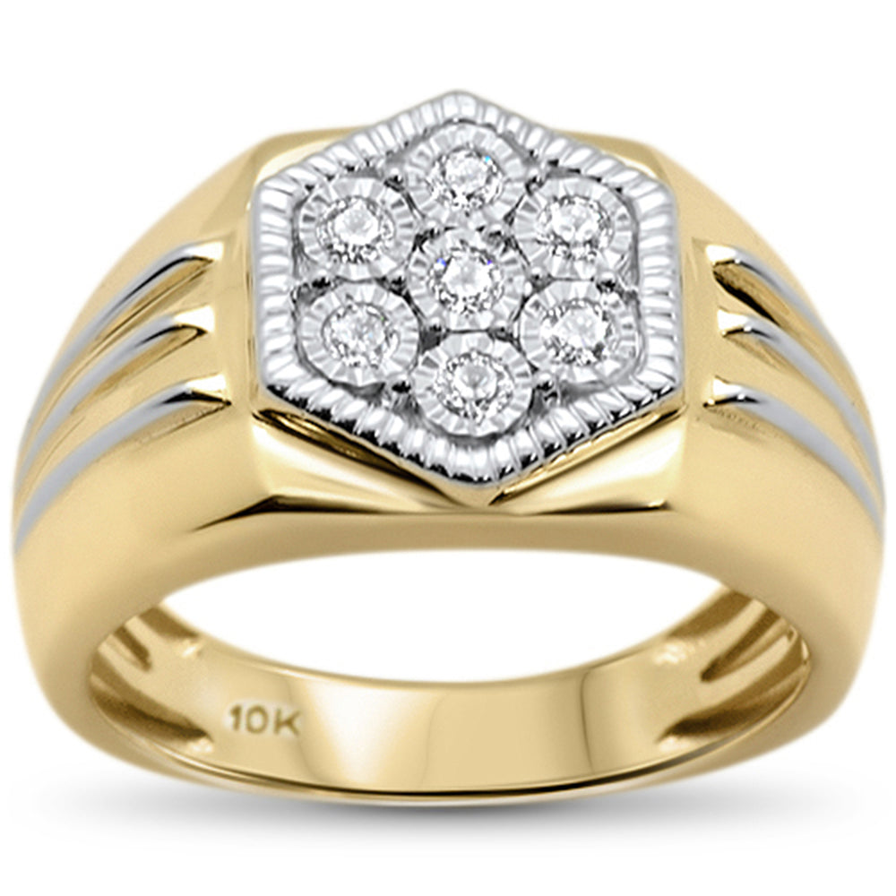 ''SPECIAL!.25ct F SI 10kt Yellow GOLD Diamond Men's Band Ring''