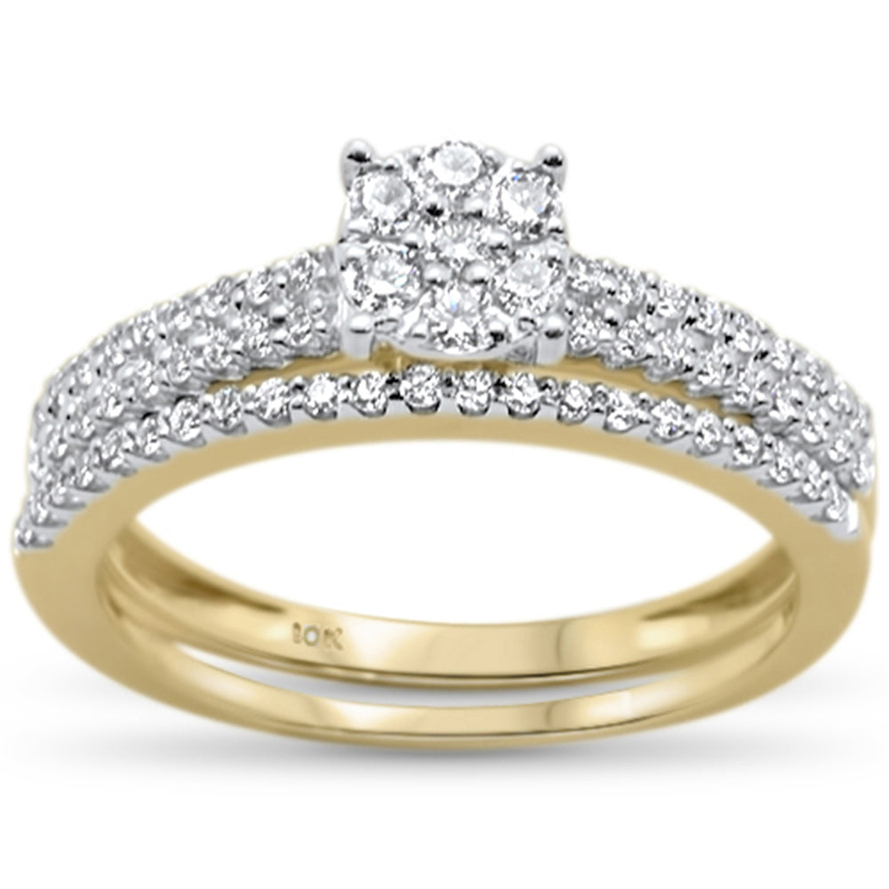 .49ct F SI 10kt Yellow GOLD Diamond Engagement Bridal Ring Set Size 6.5