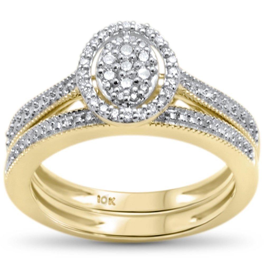 ''SPECIAL! .25ct F SI 10kt Yellow Gold Diamond Engagement Bridal RING Set Size 6.5''