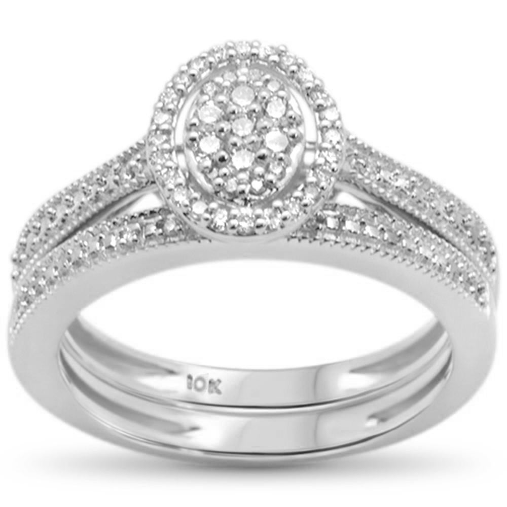 ''SPECIAL! .24ct G SI 10K White Gold Diamond Bridal Engagement RING Set Size 6.5''