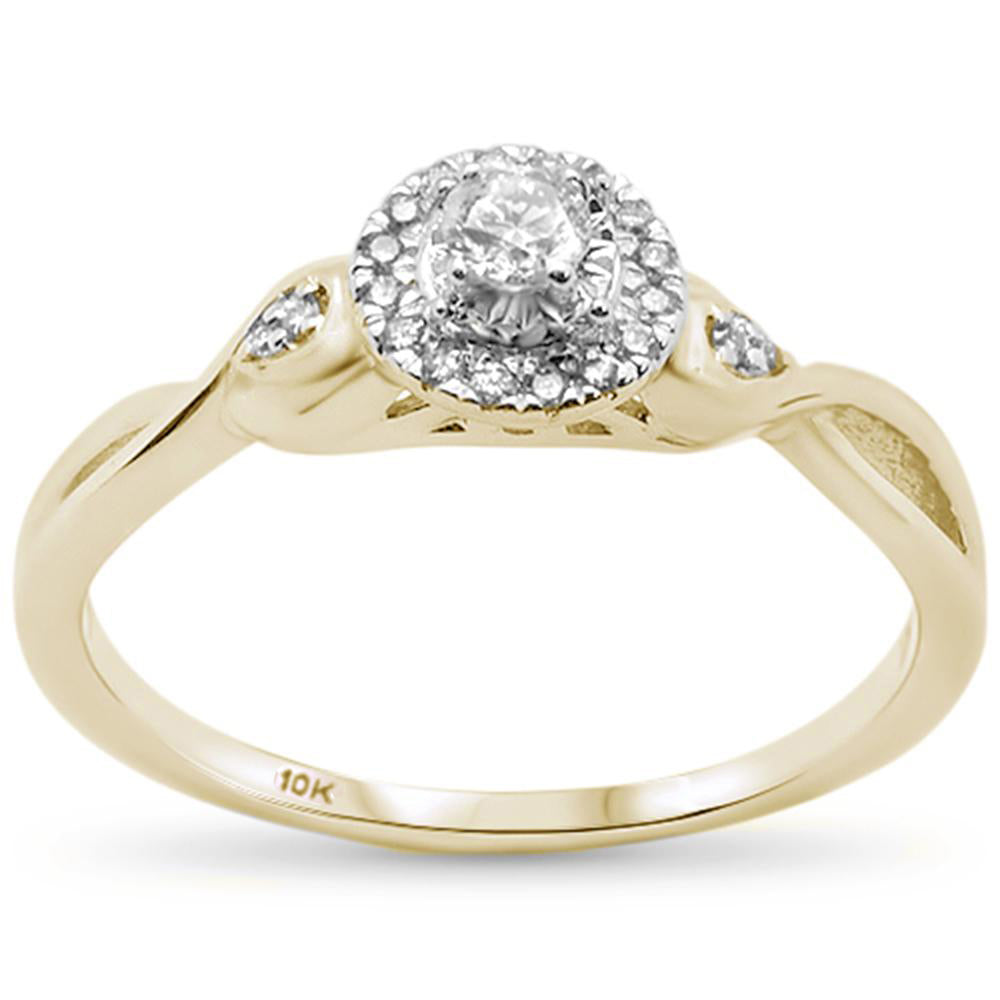 .16ct 10K Yellow GOLD Round Diamond Engagement Ring Size 6.5