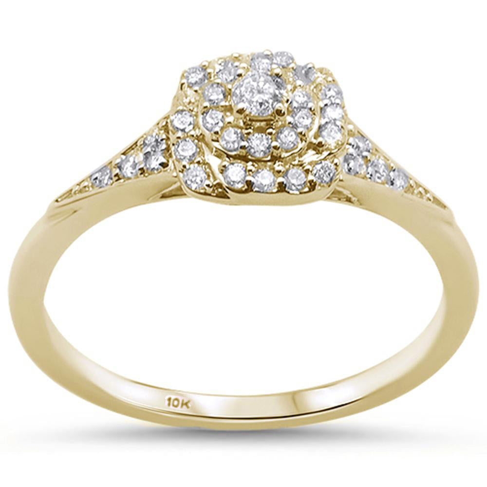 .24ct 10K Yellow Gold Square Shape Diamond Engagement RING Size 6.5