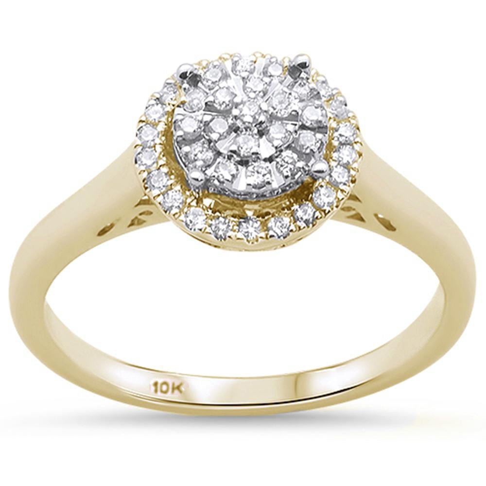 .21ct 10K Yellow GOLD Round Diamond Engagement Ring Size 6.5