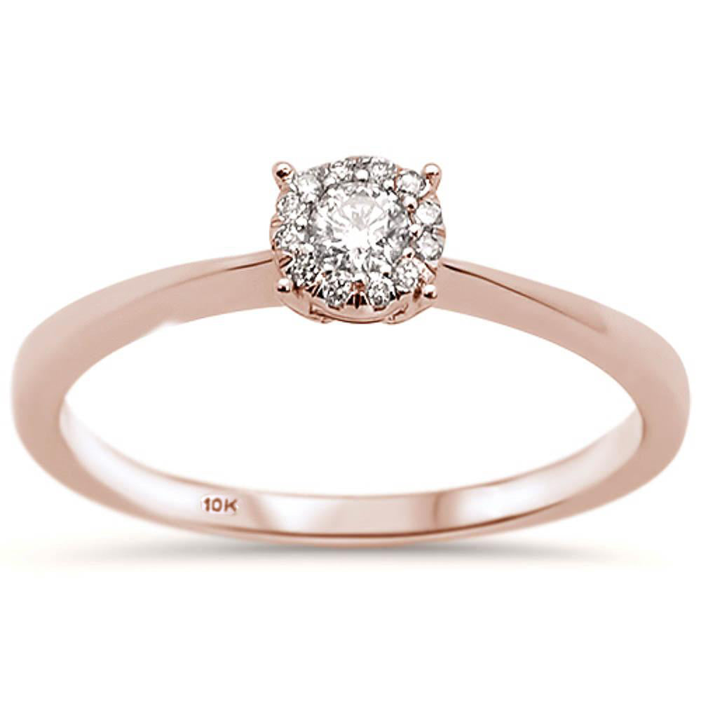 .15ct 10K Rose Gold Round Diamond Solitaire Engagement RING Size 6.5