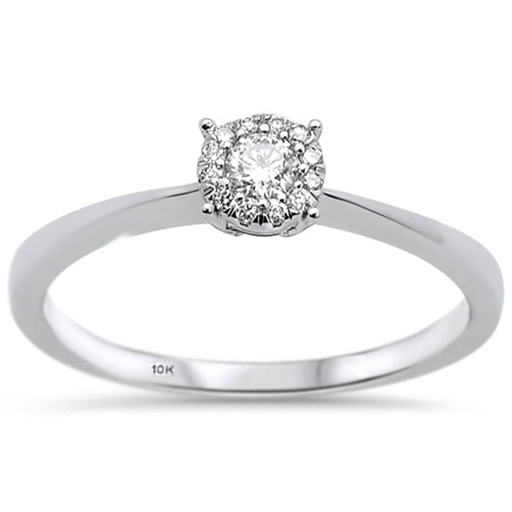 .15ct 10K White Gold Round Diamond Solitaire Engagement RING Size 6.5