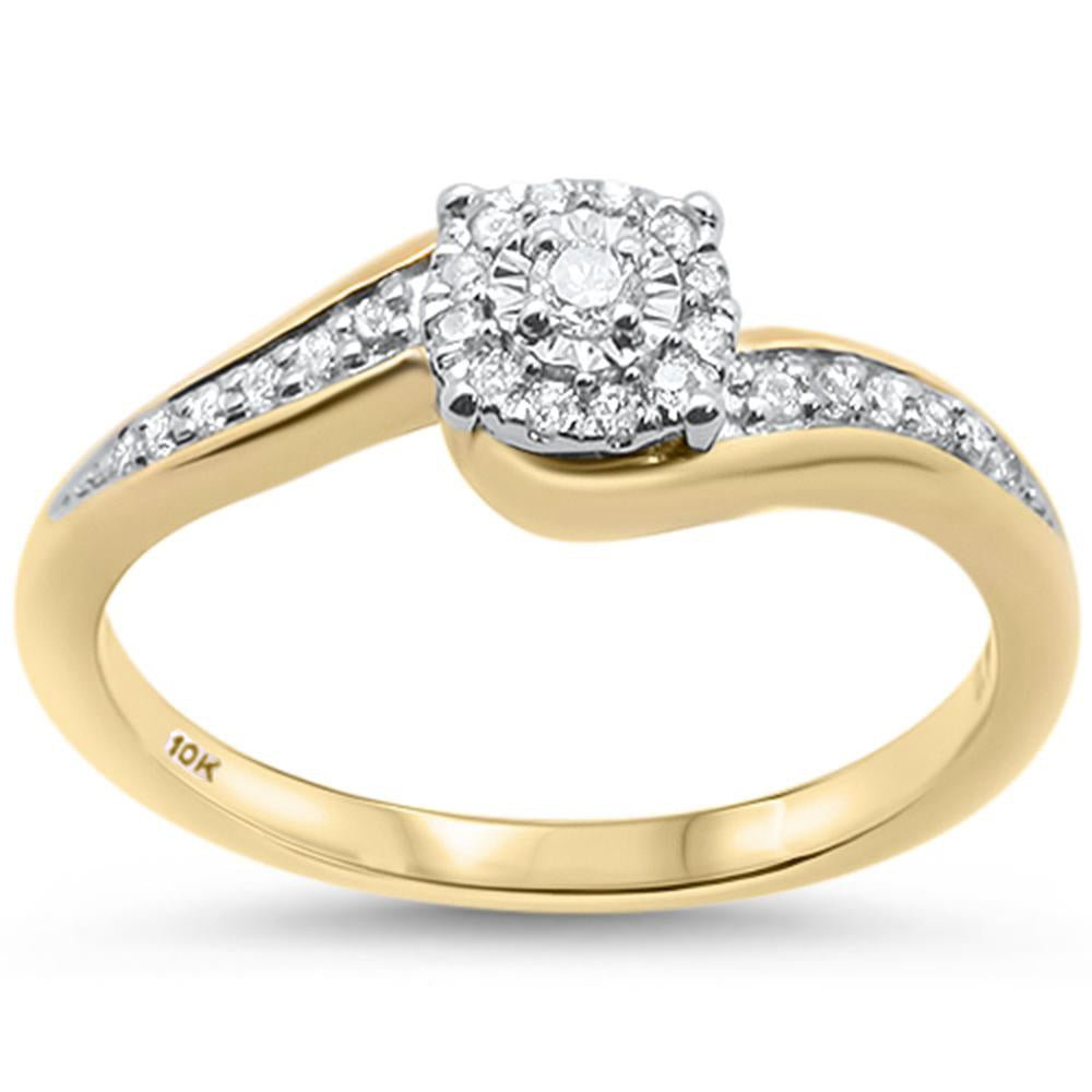''SPECIAL! .17ct 10K Yellow Gold Round Diamond Engagement RING Size 6.5''