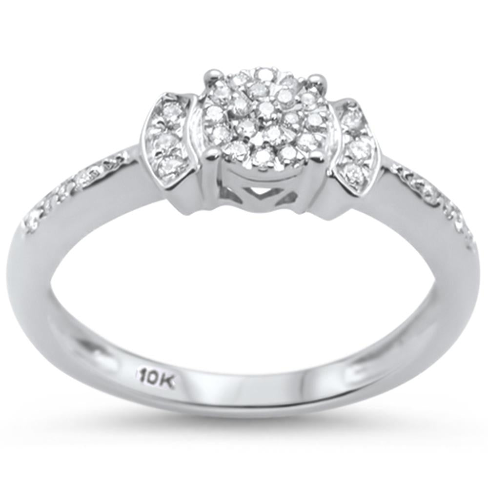 .18ct 10K White Gold Diamond Round Engagement RING Size 6.5
