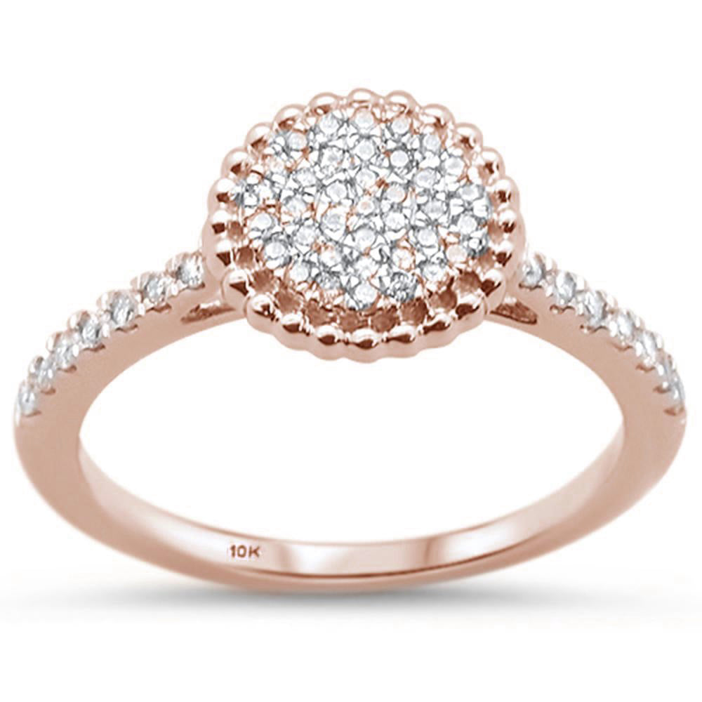 .25ct 10K Rose Gold DIAMOND Round Engagement Ring Size 6.5