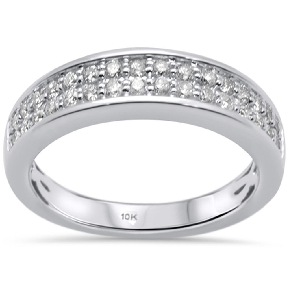 .50ct 10K White Gold DIAMOND Ladies Wedding Fashion Band Ring Size 6.5