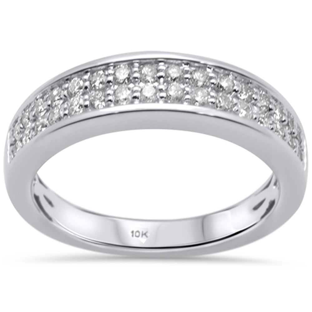 .50ct 10K White Gold Diamond Ladies WEDDING Fashion Band Ring Size 6.5