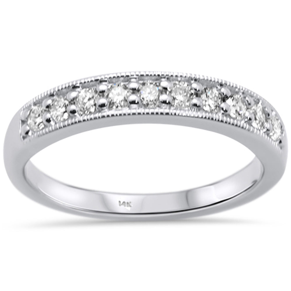 ''SPECIAL! .35ct 14K White Gold Diamond Stackable Milgrain WEDDING Band Size 6.5''