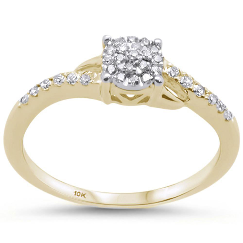 .16ct 10K Yellow GOLD Round Diamond Engagement Ring Size 6.5