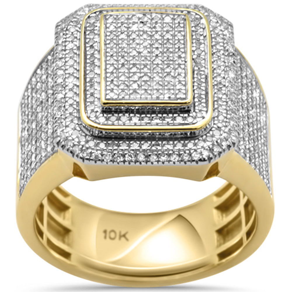 ''SPECIAL! 1.09ct G SI 10K Yellow Gold DIAMOND Men's Iced out Micro Pave Ring Size 10''