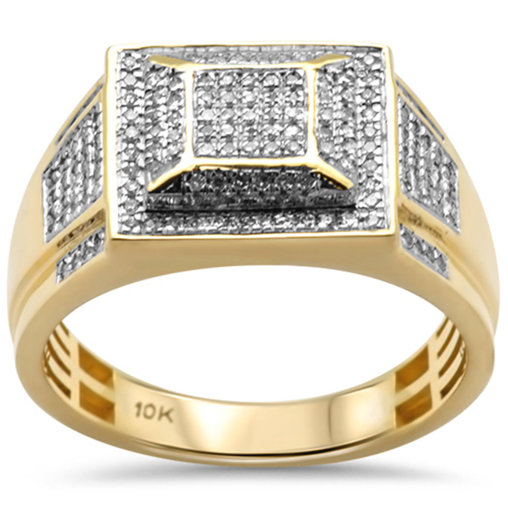 ''SPECIAL!.36ct G SI 10K Yellow Gold Diamond Men's Micro Pave RING Size 10''