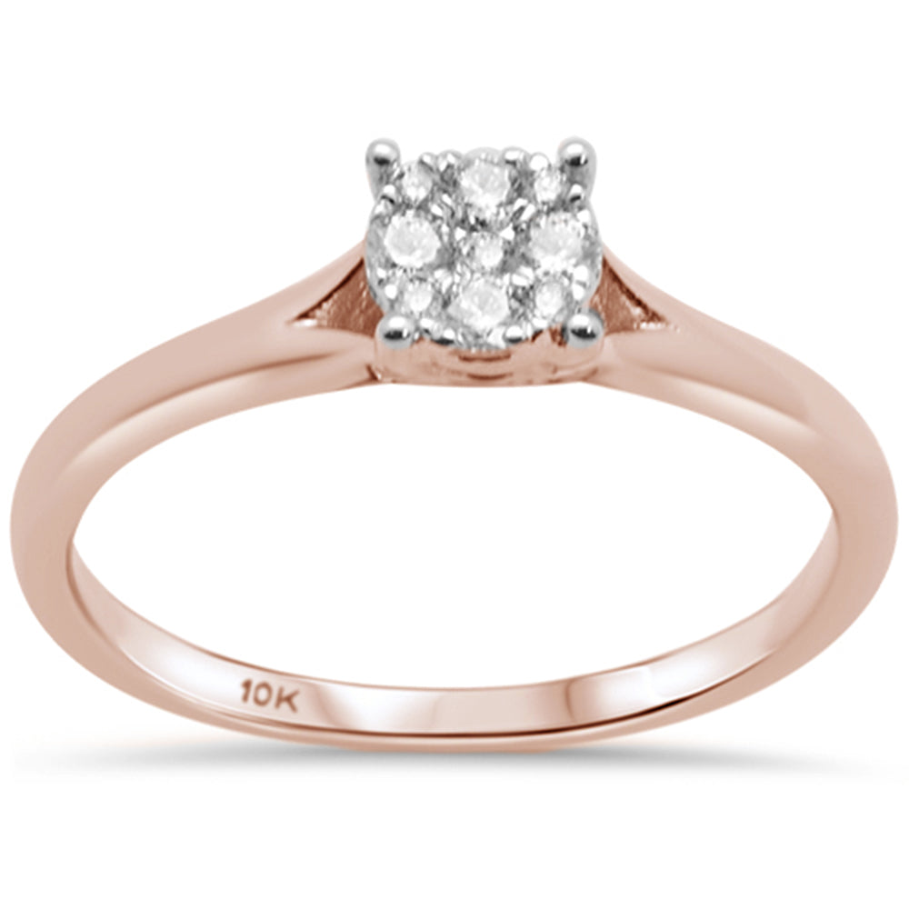.15ct G SI 10K Rose Gold DIAMOND Solitaire Engagement Ring Size 6.5