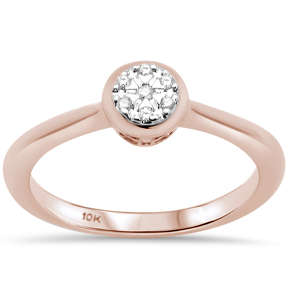 .05ct G SI 10K Rose GOLD Diamond Solitaire Engagement Ring Size 6.5